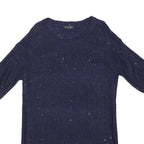 DOROTHY PERKINS Womens Blue Day Dress Cotton Blend Knee Length 3/4 Sleeve L