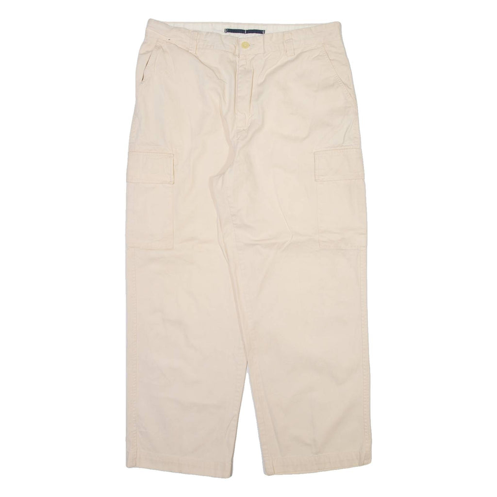 NAUTICA Cargo Mens Trousers Cream Relaxed Straight W36 L30
