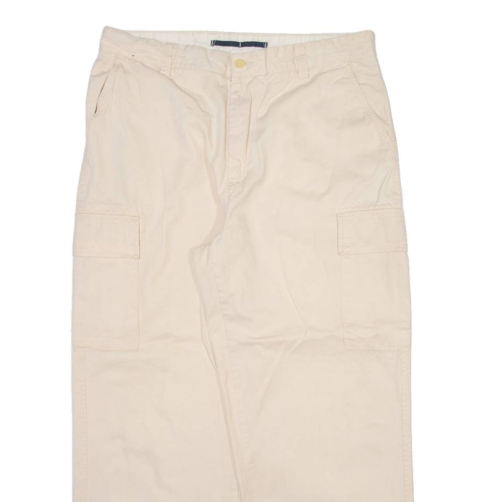 NAUTICA Cargo Mens Trousers Cream Relaxed Straight W36 L30