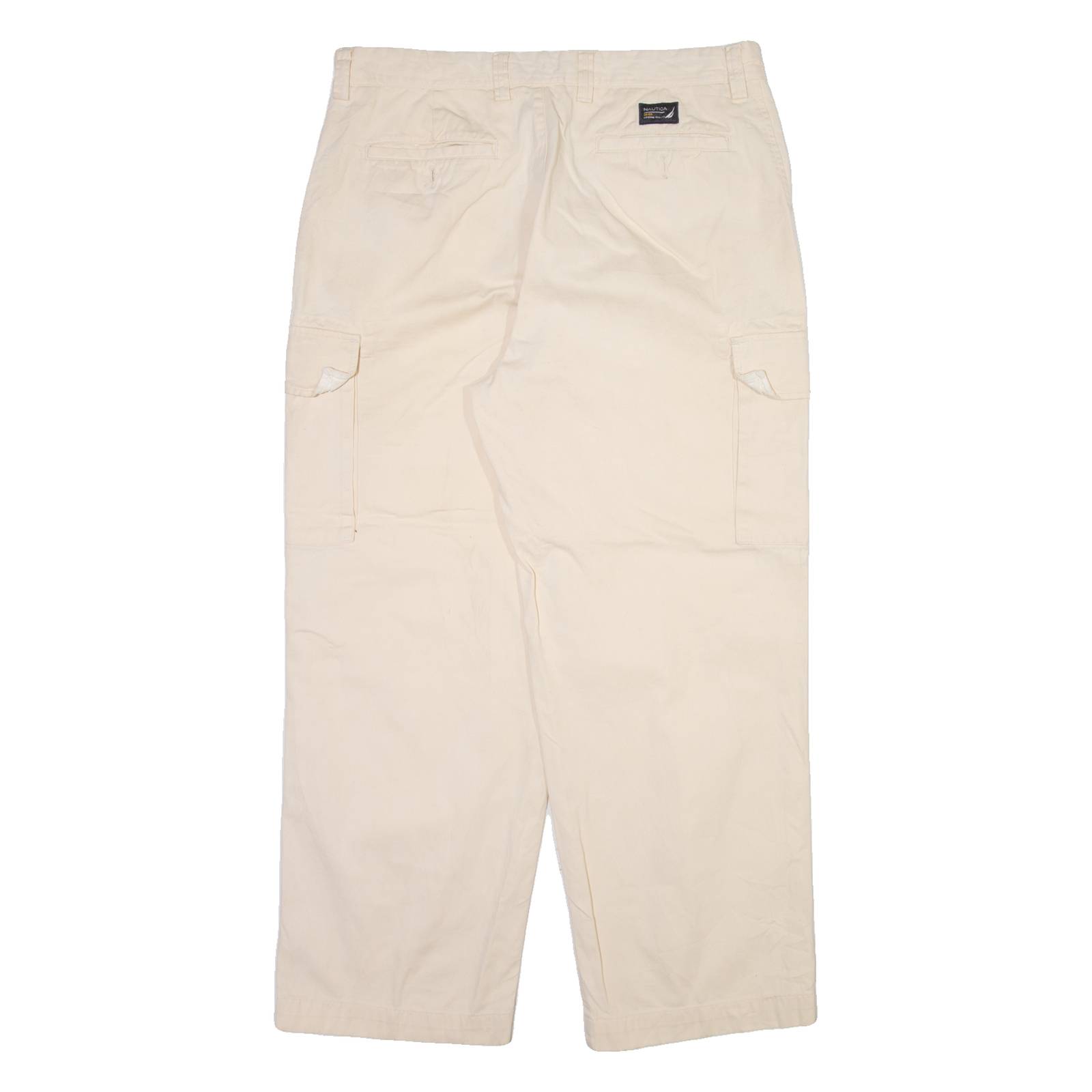 NAUTICA Cargo Mens Trousers Cream Relaxed Straight W36 L30