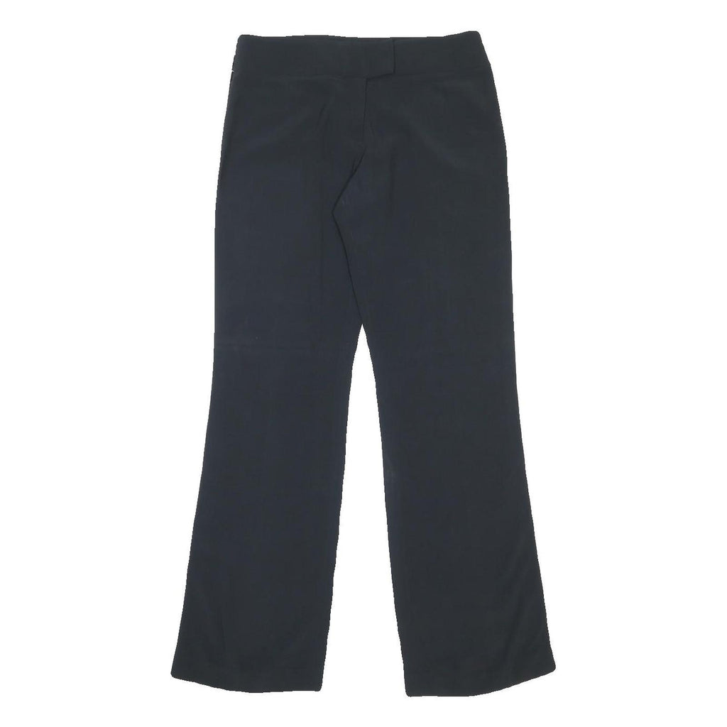 KAREN MILLEN Womens Acetate Black Relaxed Straight Trousers W32 L34 Stylish Zip