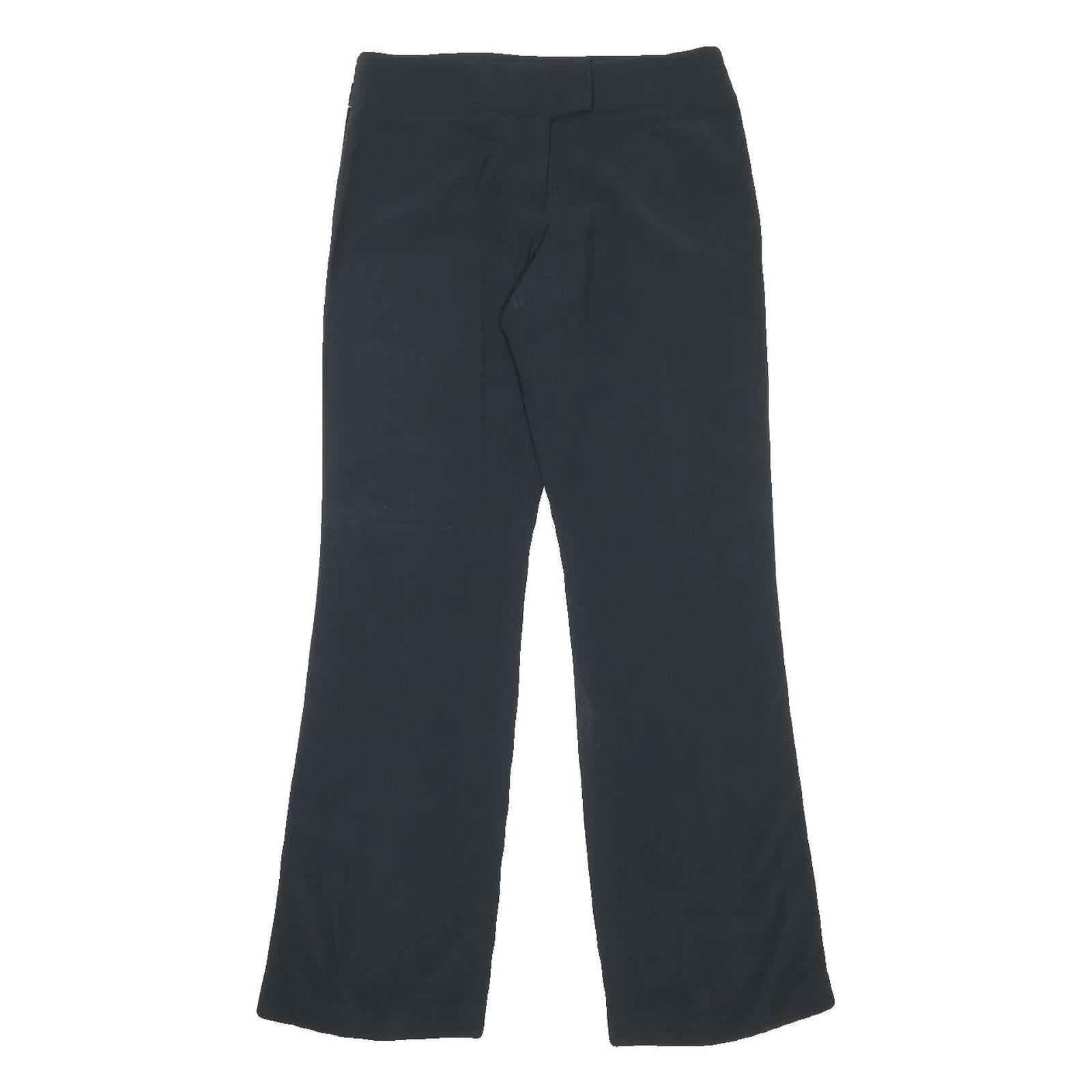 KAREN MILLEN Womens Acetate Black Relaxed Straight Trousers W32 L34 Stylish Zip