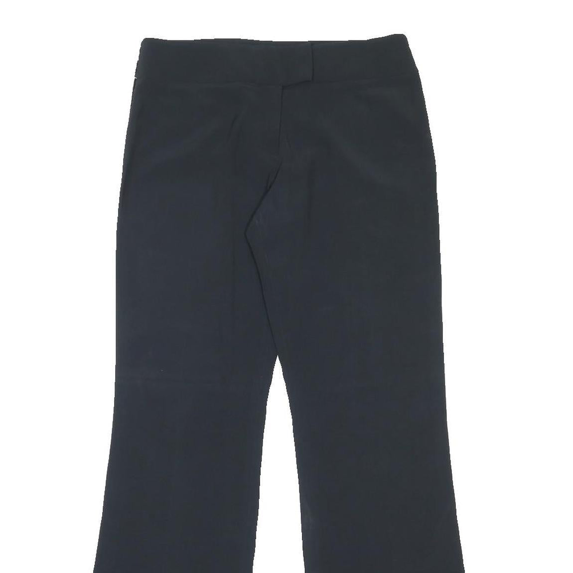 KAREN MILLEN Womens Acetate Black Relaxed Straight Trousers W32 L34 Stylish Zip