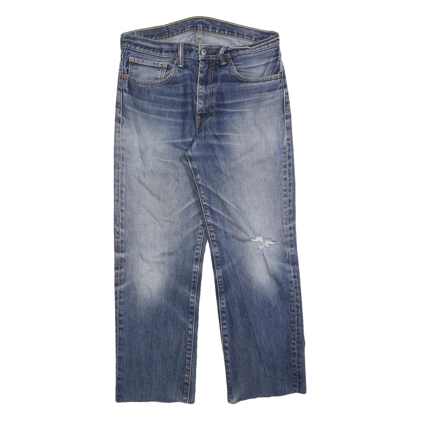 LEVI'S 751 Mens Jeans Blue Relaxed Straight Denim Medium W34 L28 Classic Fit