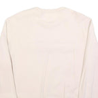 CHAMPION Womens Cream Cotton Blend Crew Neck Sweatshirt L Classic Logo