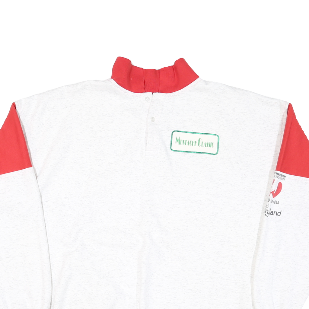 SOFTWEAR Mens White & Red Mustache Classic Golf Pullover XL Casual