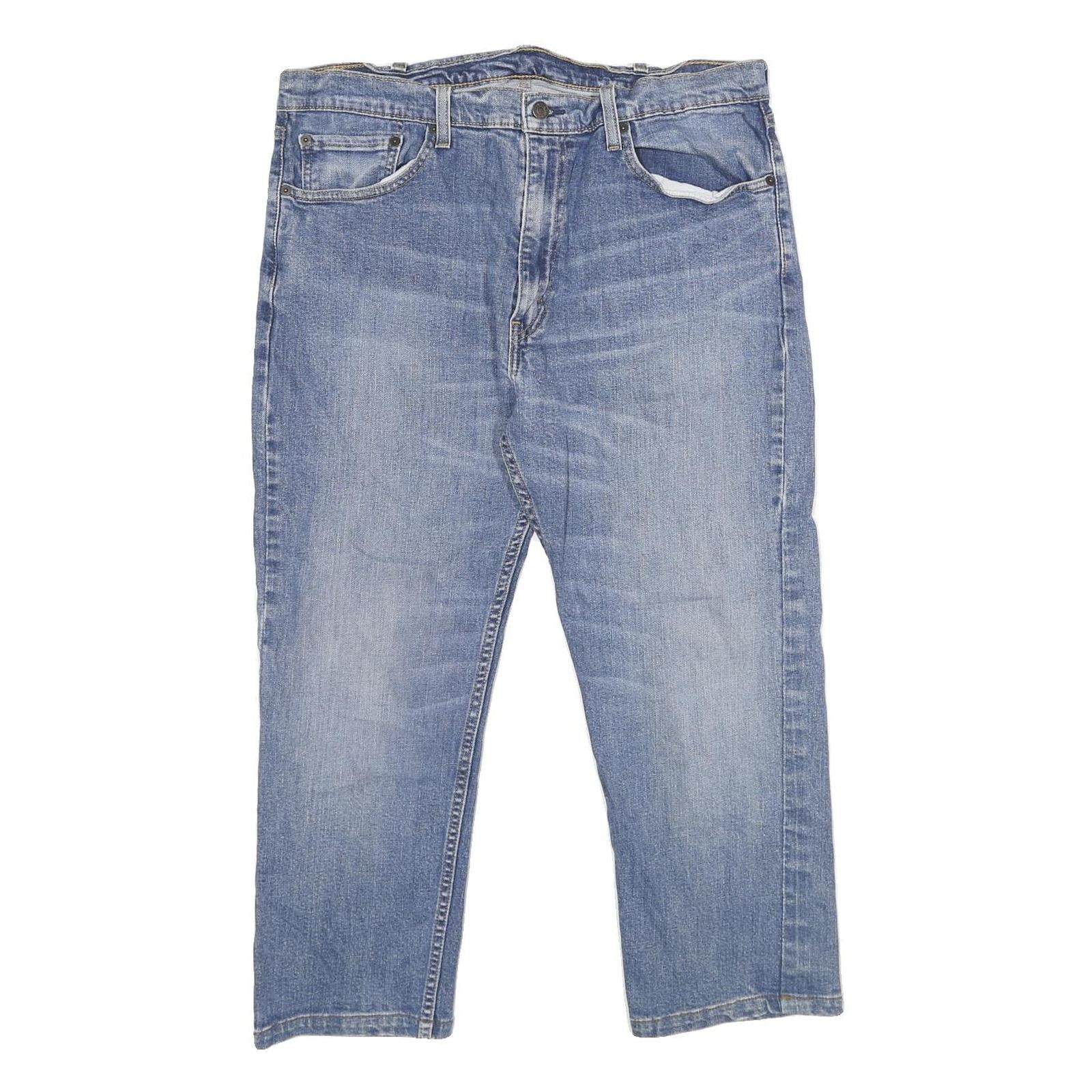 LEVI'S 505 Mens Jeans Blue Regular Straight Denim Medium W34 L24 Classic Fit Zip