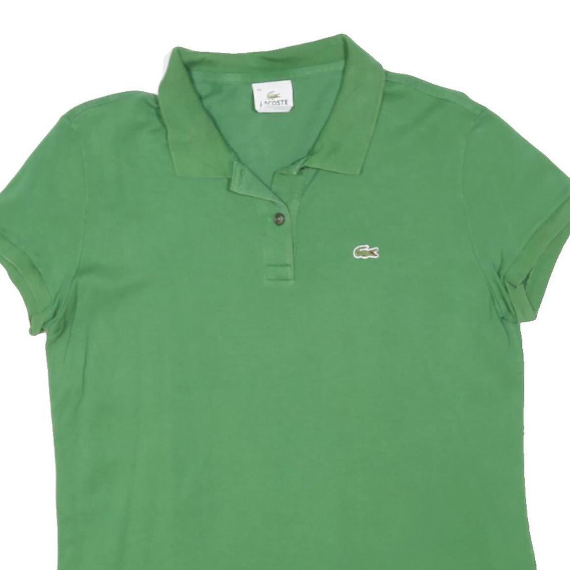 LACOSTE Womens Green Short Sleeve Polo Shirt L Cotton Blend Classic Fit