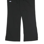 MOBB Womens Black Regular Fit Straight Trousers W36 L31 Cotton Blend Zip