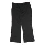 MOBB Womens Black Regular Fit Straight Trousers W36 L31 Cotton Blend Zip
