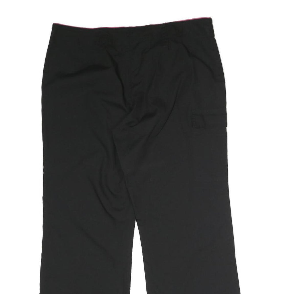 MOBB Womens Black Regular Fit Straight Trousers W36 L31 Cotton Blend Zip