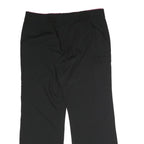 MOBB Womens Black Regular Fit Straight Trousers W36 L31 Cotton Blend Zip