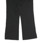 MOBB Womens Black Regular Fit Straight Trousers W36 L31 Cotton Blend Zip