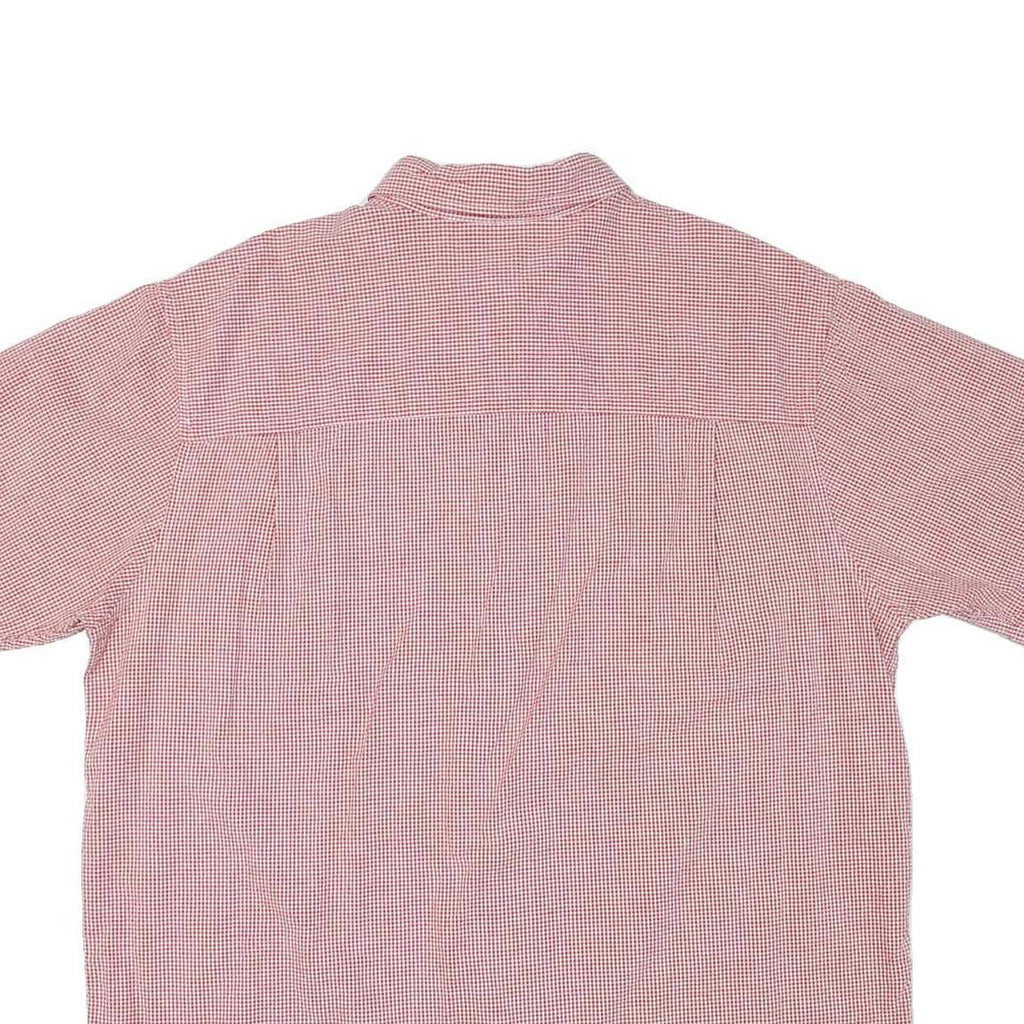 CHAPS Mens Red Check Shirt XL Button Down Casual Cotton Blend Short Sleeve