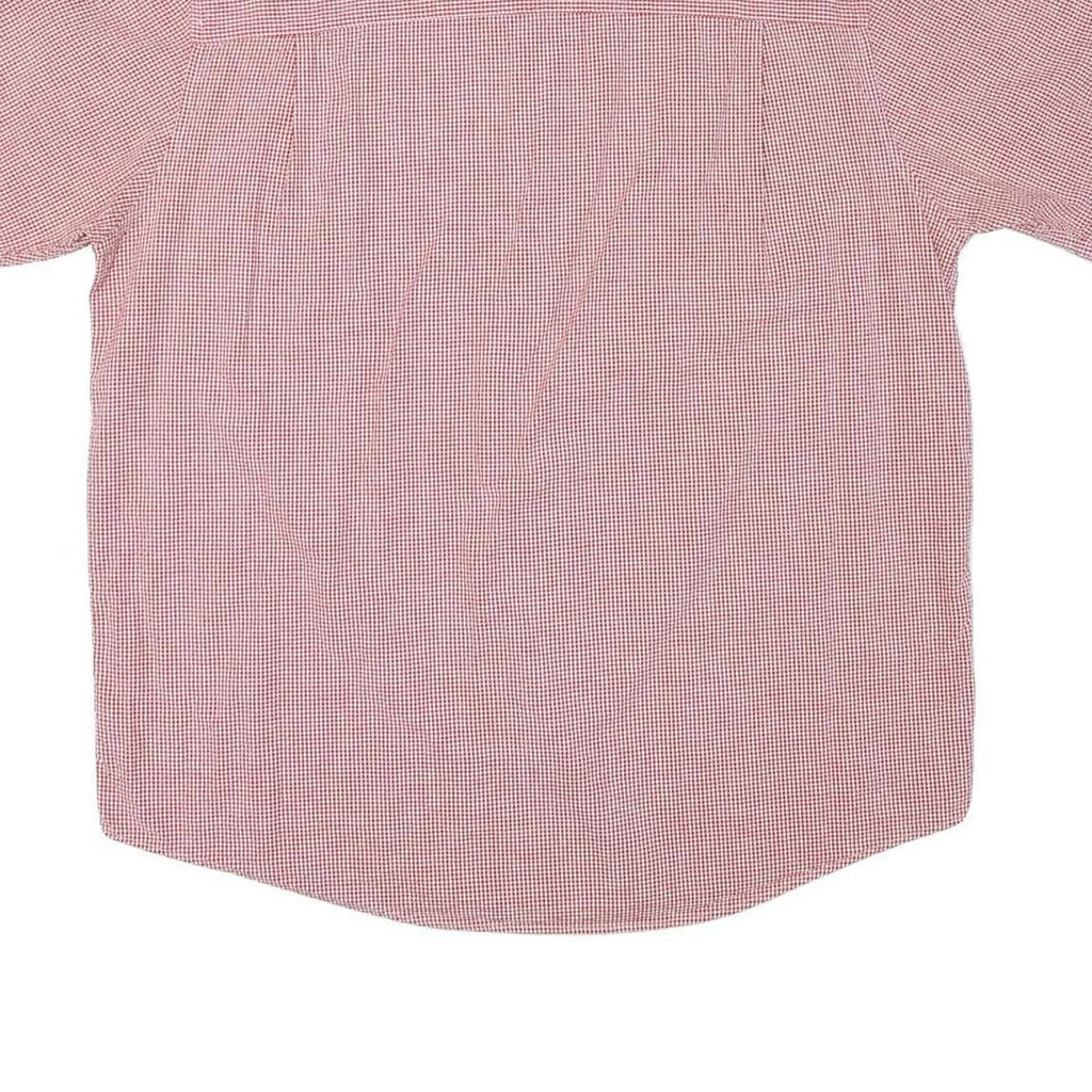 CHAPS Mens Red Check Shirt XL Button Down Casual Cotton Blend Short Sleeve