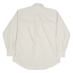 NAUTICA Mens Cream & Blue Check Shirt L Button Collar Cotton Blend Casual