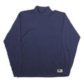 RUSSELL ATHLETIC Mens Blue Long Sleeve High Neck Cotton T-Shirt M