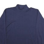 RUSSELL ATHLETIC Mens Blue Long Sleeve High Neck Cotton T-Shirt M