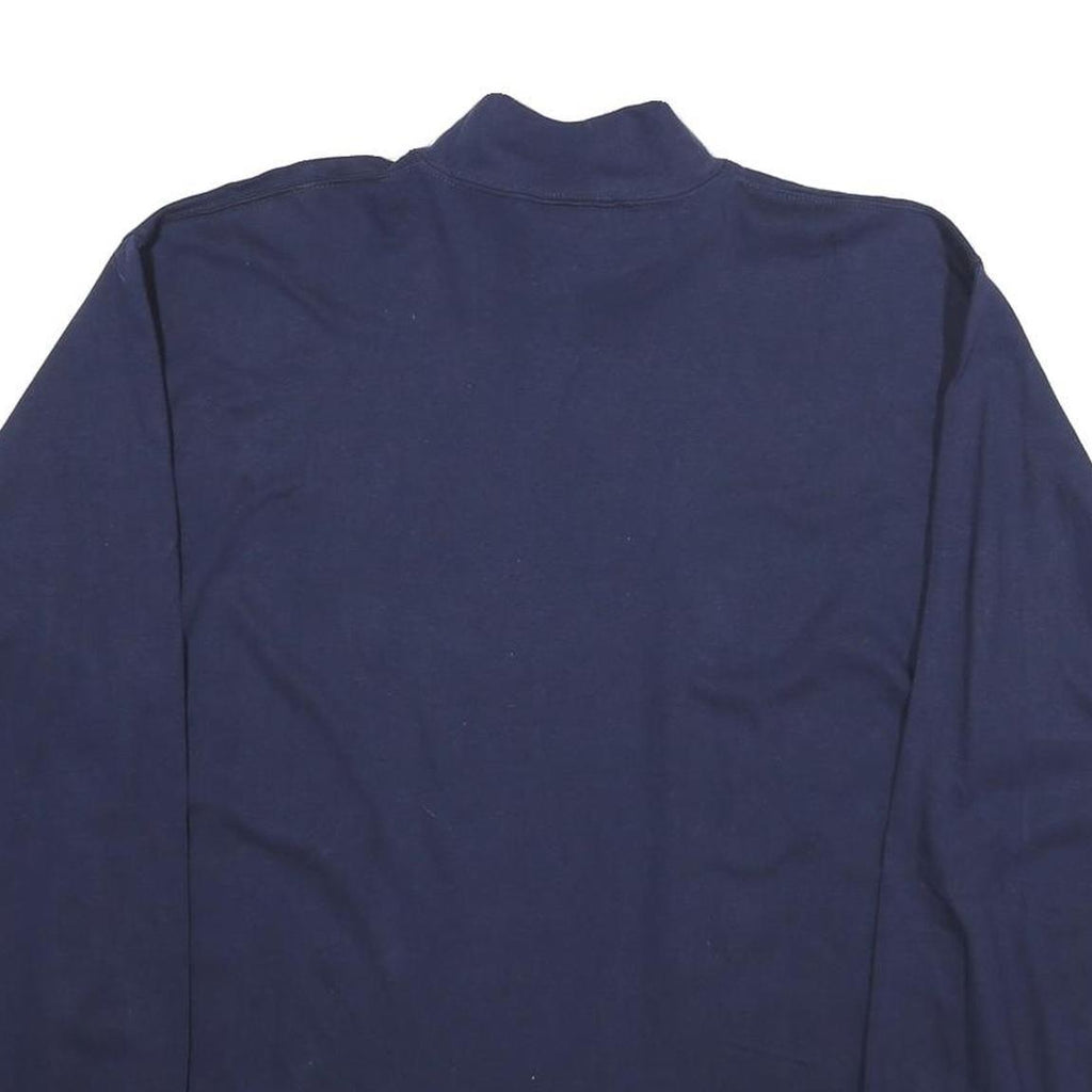 RUSSELL ATHLETIC Mens Blue Long Sleeve High Neck Cotton T-Shirt M