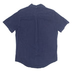 TOMMY HILFIGER Mens Plain Shirt Blue Linen S