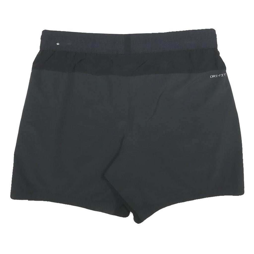 NIKE Mens Casual Black Sports Shorts L W34 Polyester Blend Drawstring Pockets