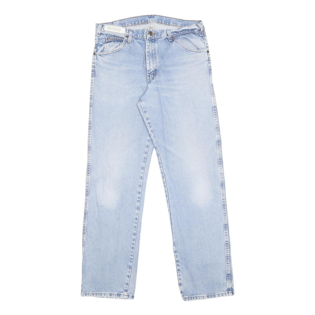 DICKIES Mens Blue Regular Straight Denim Light Cotton Jeans W32 L32 Classic Zip