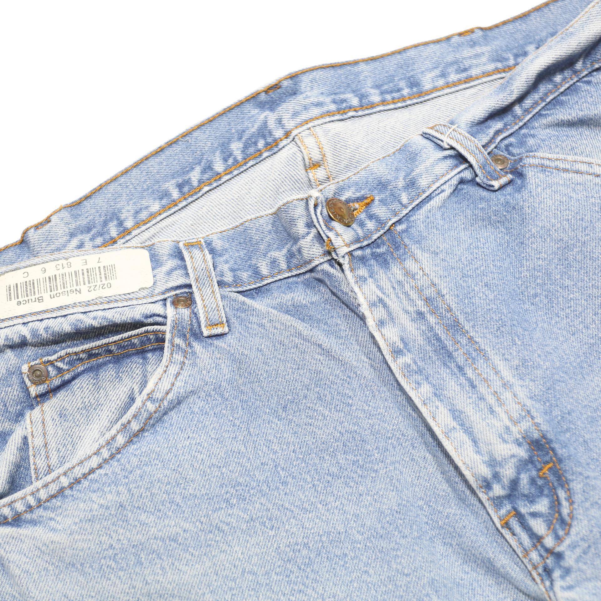 DICKIES Mens Blue Regular Straight Denim Light Cotton Jeans W32 L32 Classic Zip