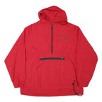 SPORTSMASTER Mens Red Hooded Zip Jacket L Polyester Blend Plain Lightweight