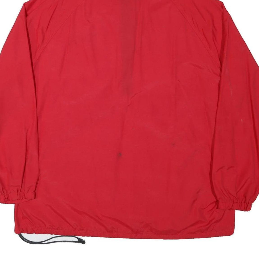 SPORTSMASTER Mens Red Hooded Zip Jacket L Polyester Blend Plain Lightweight