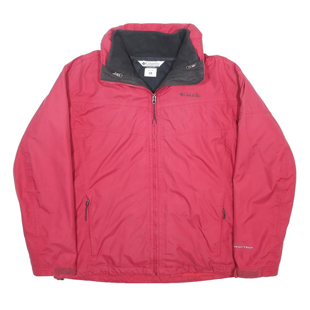 COLUMBIA Womens Red Nylon Jacket XL Zip Outdoor Plain Lightweight Waterproof