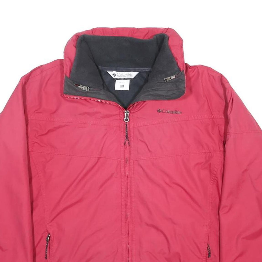 COLUMBIA Womens Red Nylon Jacket XL Zip Outdoor Plain Lightweight Waterproof