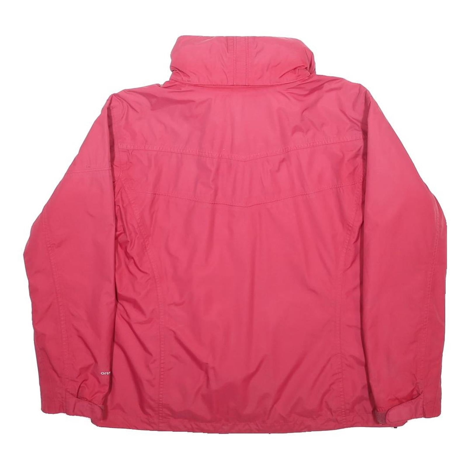 COLUMBIA Womens Red Nylon Jacket XL Zip Outdoor Plain Lightweight Waterproof