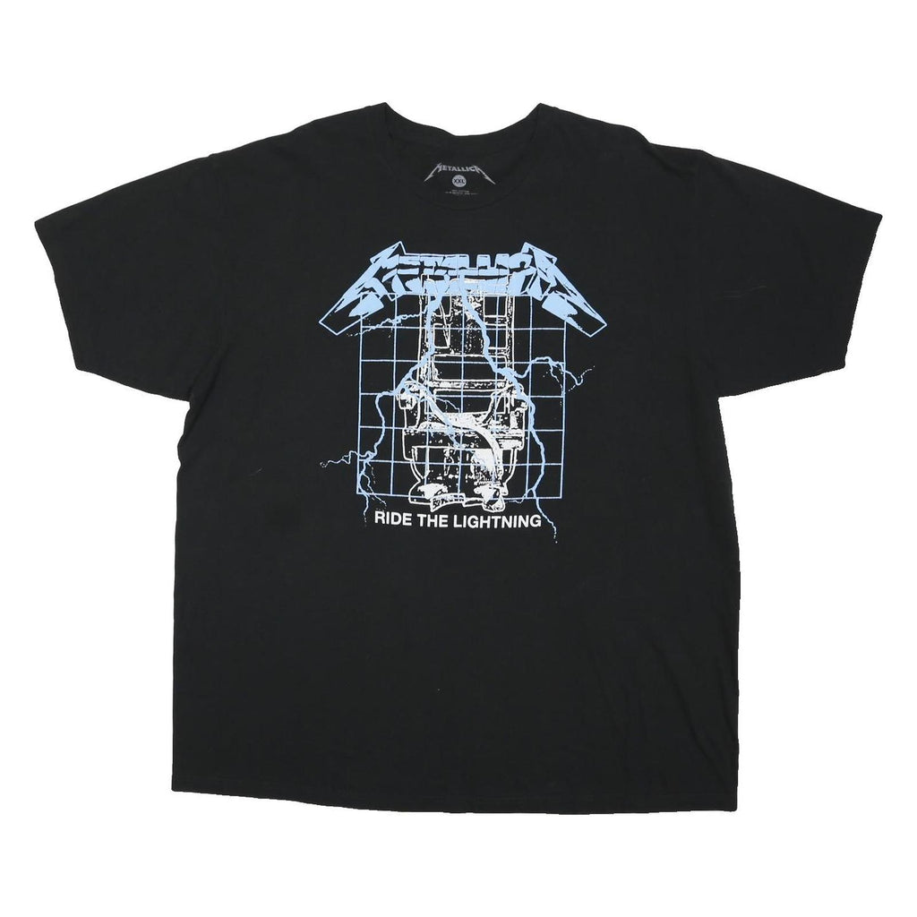 METALICA Mens Black Ride The Lightning Graphic T-Shirt 2XL Short Sleeve Crew
