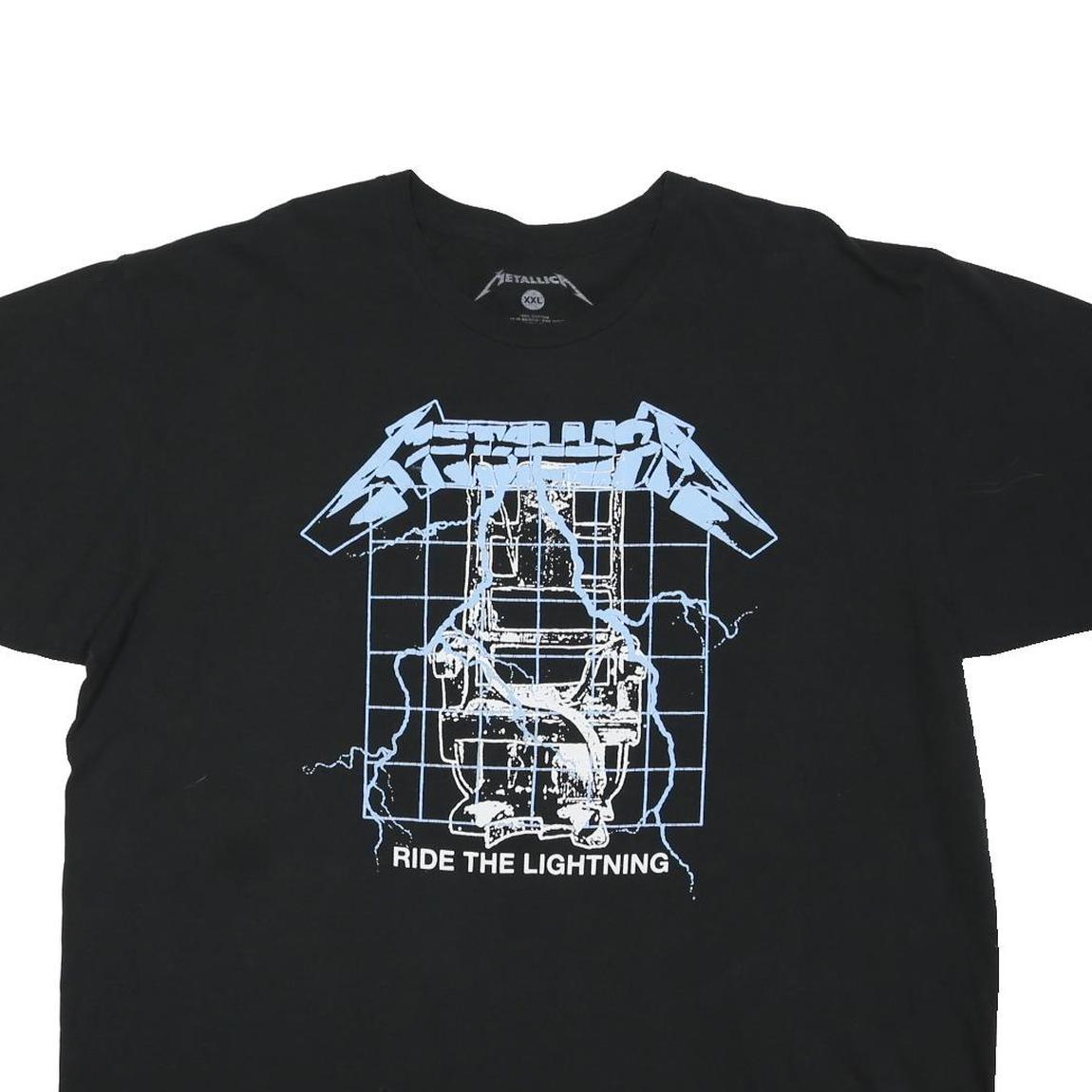 METALICA Mens Black Ride The Lightning Graphic T-Shirt 2XL Short Sleeve Crew