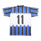 MARKA SPORT Mens Blue & Black FC W3 Graphic T-Shirt L Short Sleeve V-Neck