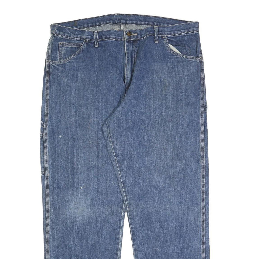 DICKIES Mens Jeans Blue Regular Straight Denim Medium W40 L32 Workwear Durable