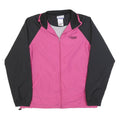 REEBOK Womens Pink & Black Jacket Polyester Blend Zip UK 10 Casual Sportswear