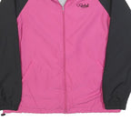 REEBOK Womens Pink & Black Jacket Polyester Blend Zip UK 10 Casual Sportswear