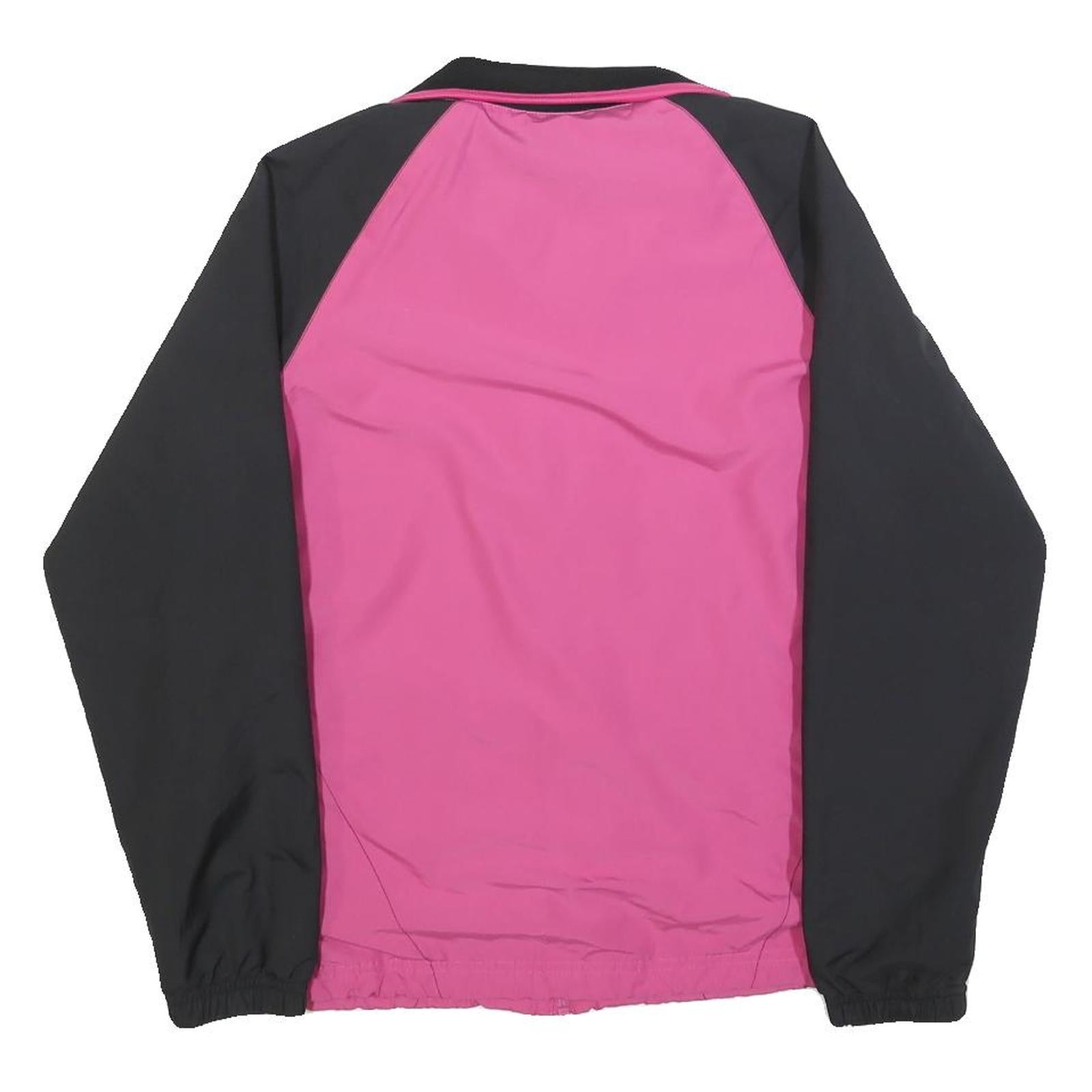REEBOK Womens Pink & Black Jacket Polyester Blend Zip UK 10 Casual Sportswear