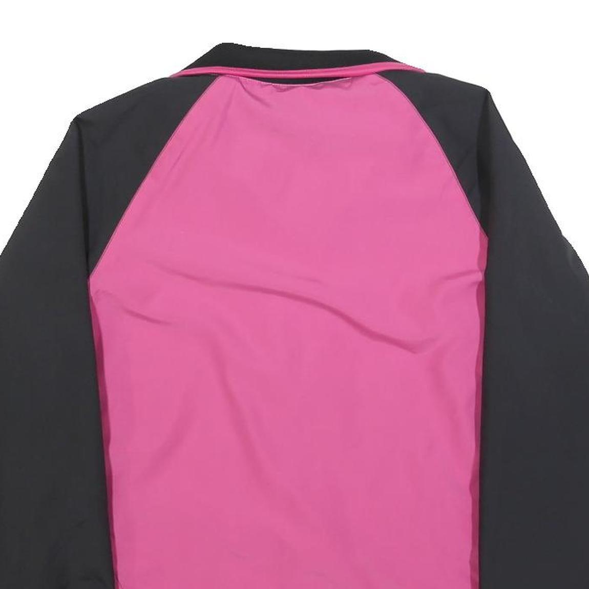 REEBOK Womens Pink & Black Jacket Polyester Blend Zip UK 10 Casual Sportswear