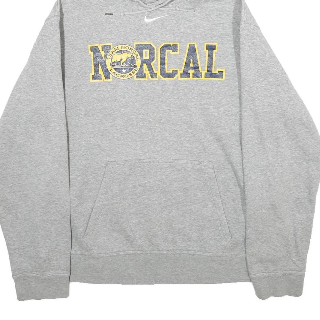 NIKE Mens Grey Norcal Graphic Pullover Hoodie M Cotton Blend Casual Sweatshirt