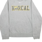 NIKE Mens Grey Norcal Graphic Pullover Hoodie M Cotton Blend Casual Sweatshirt