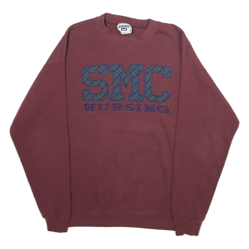 LEE Mens Maroon SMC Nursing Crew Neck L Cotton Blend Sweatshirt Heavyweight