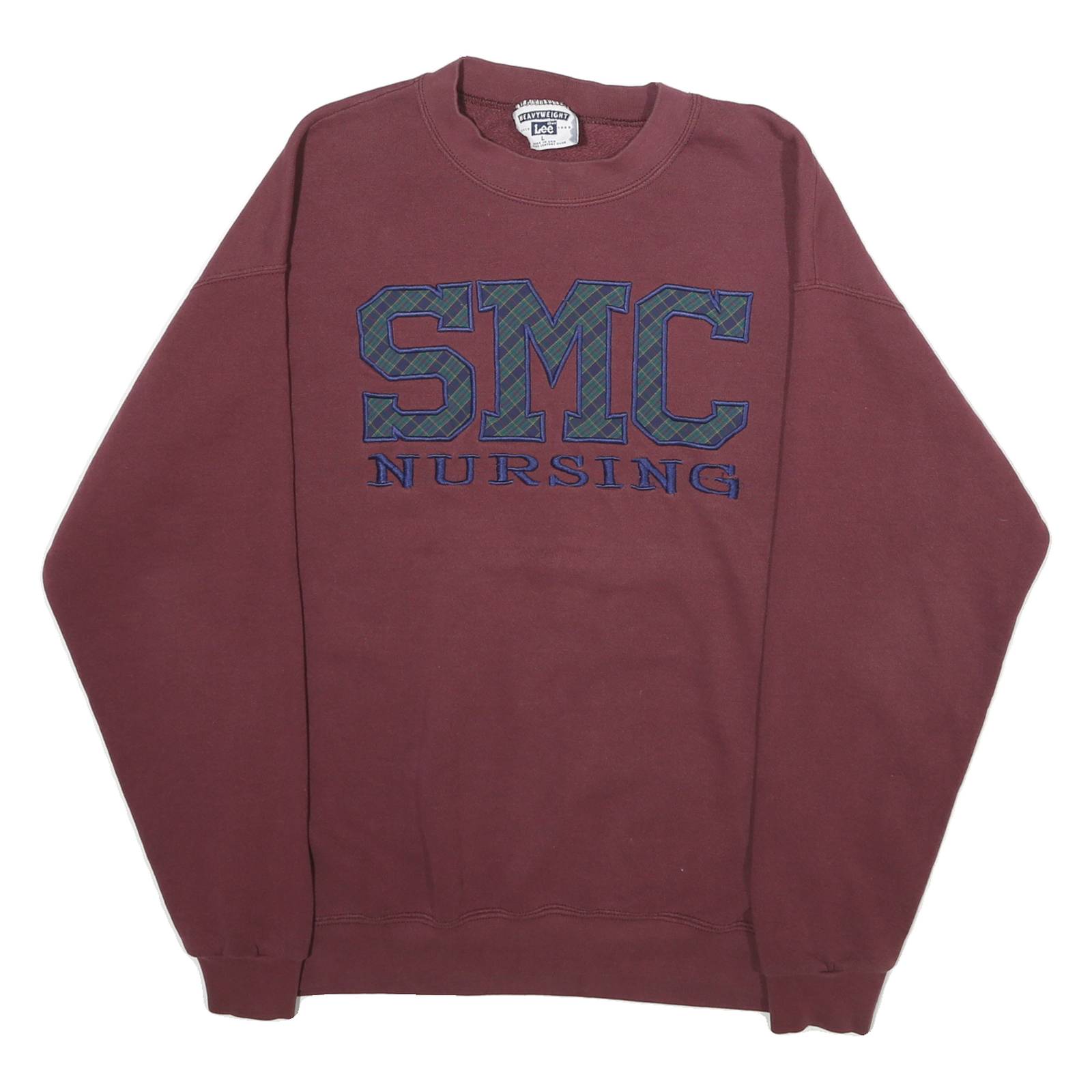 LEE Mens Maroon SMC Nursing Crew Neck L Cotton Blend Sweatshirt Heavyweight