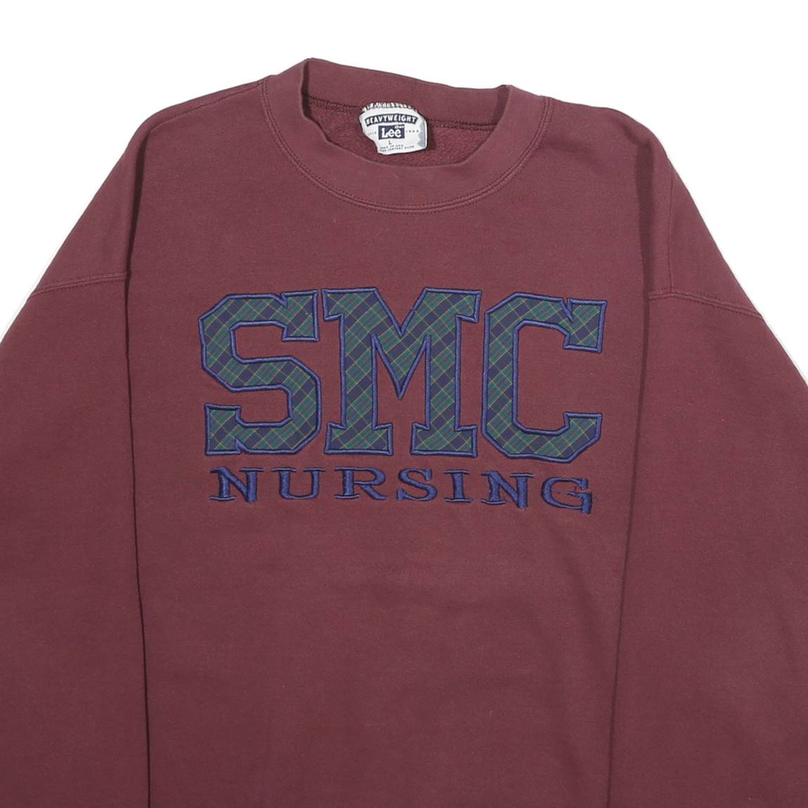 LEE Mens Maroon SMC Nursing Crew Neck L Cotton Blend Sweatshirt Heavyweight