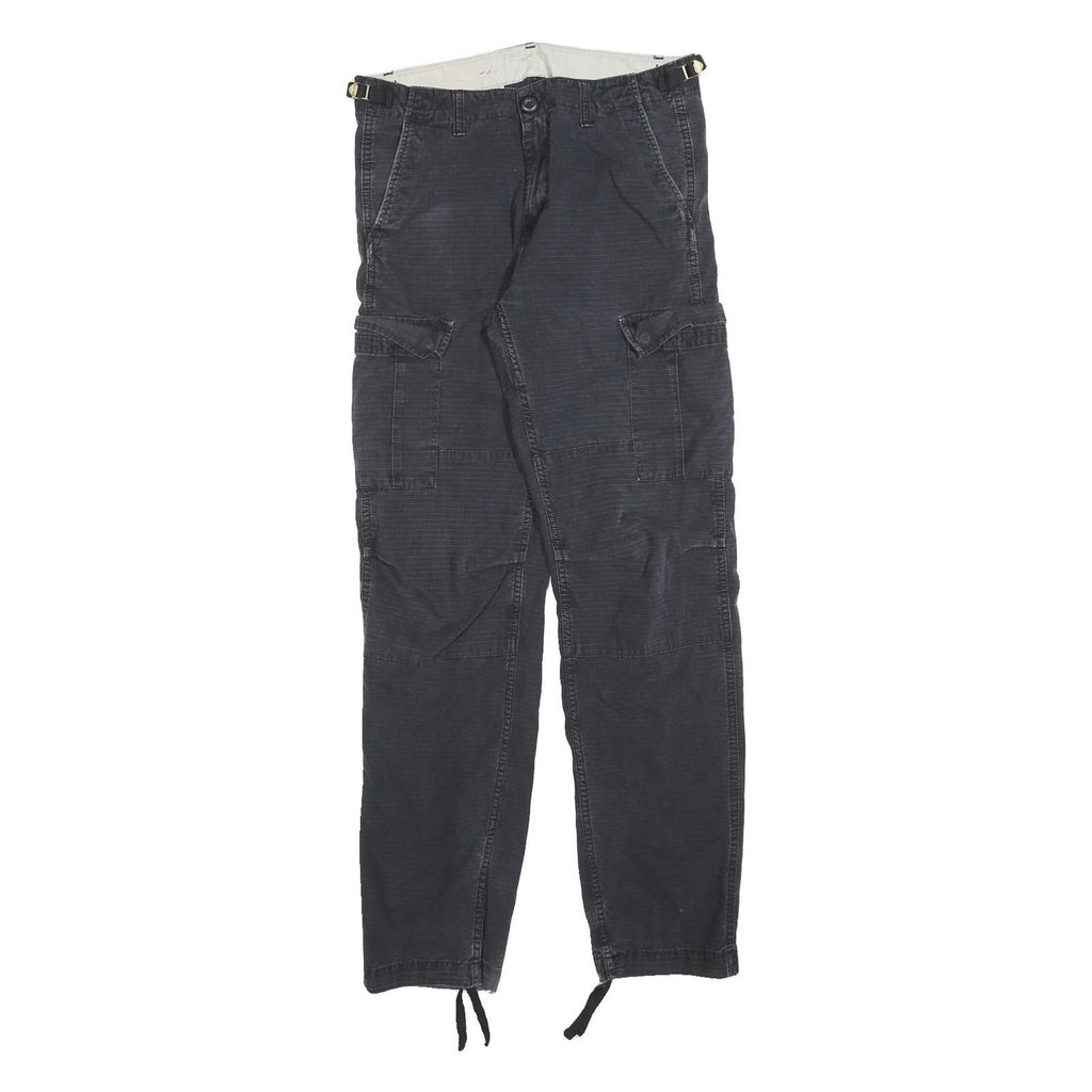 CARHARTT Mens Regular Fit Black Cotton Blend Cargo Trousers W30 L32 Workwear