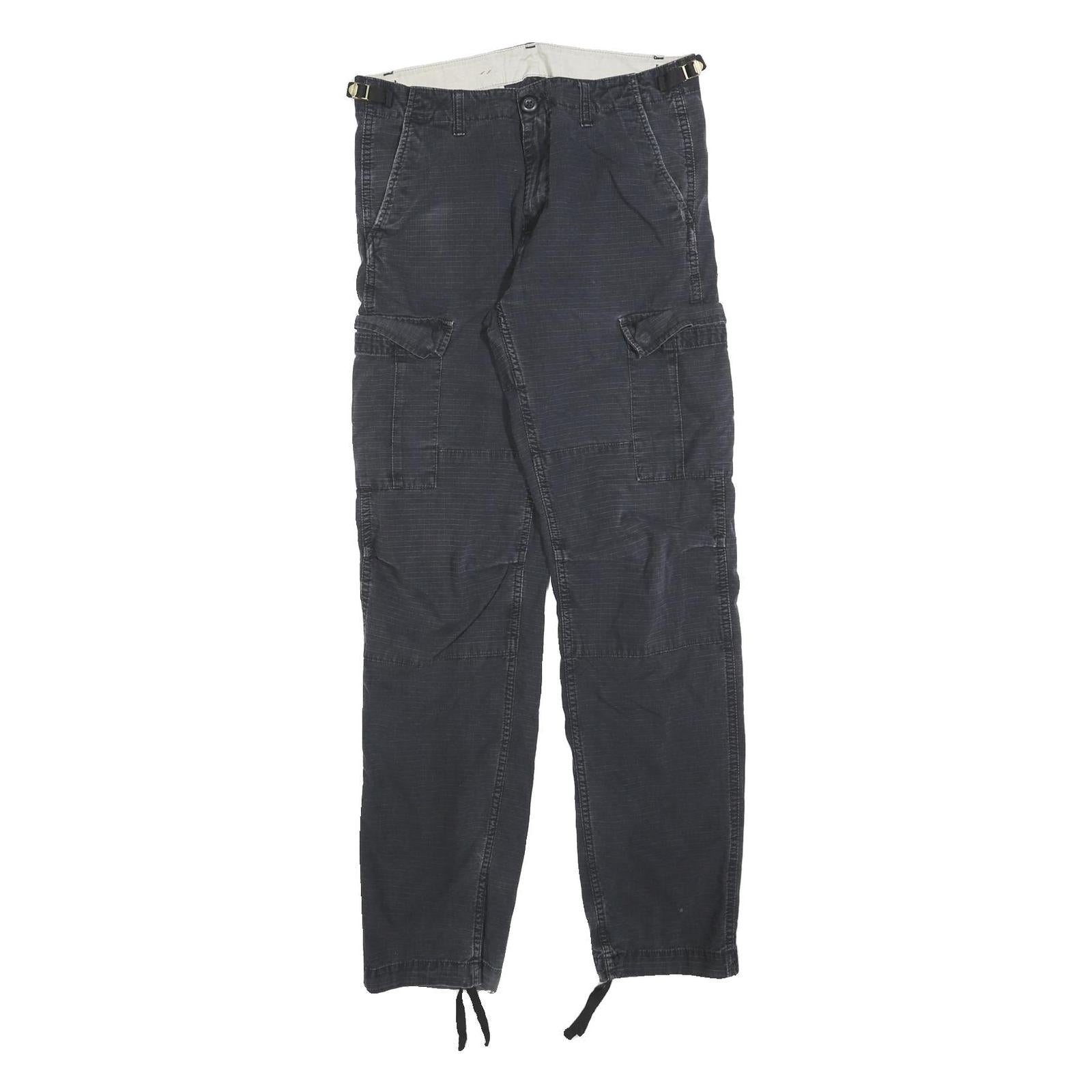 CARHARTT Mens Regular Fit Black Cotton Blend Cargo Trousers W30 L32 Workwear