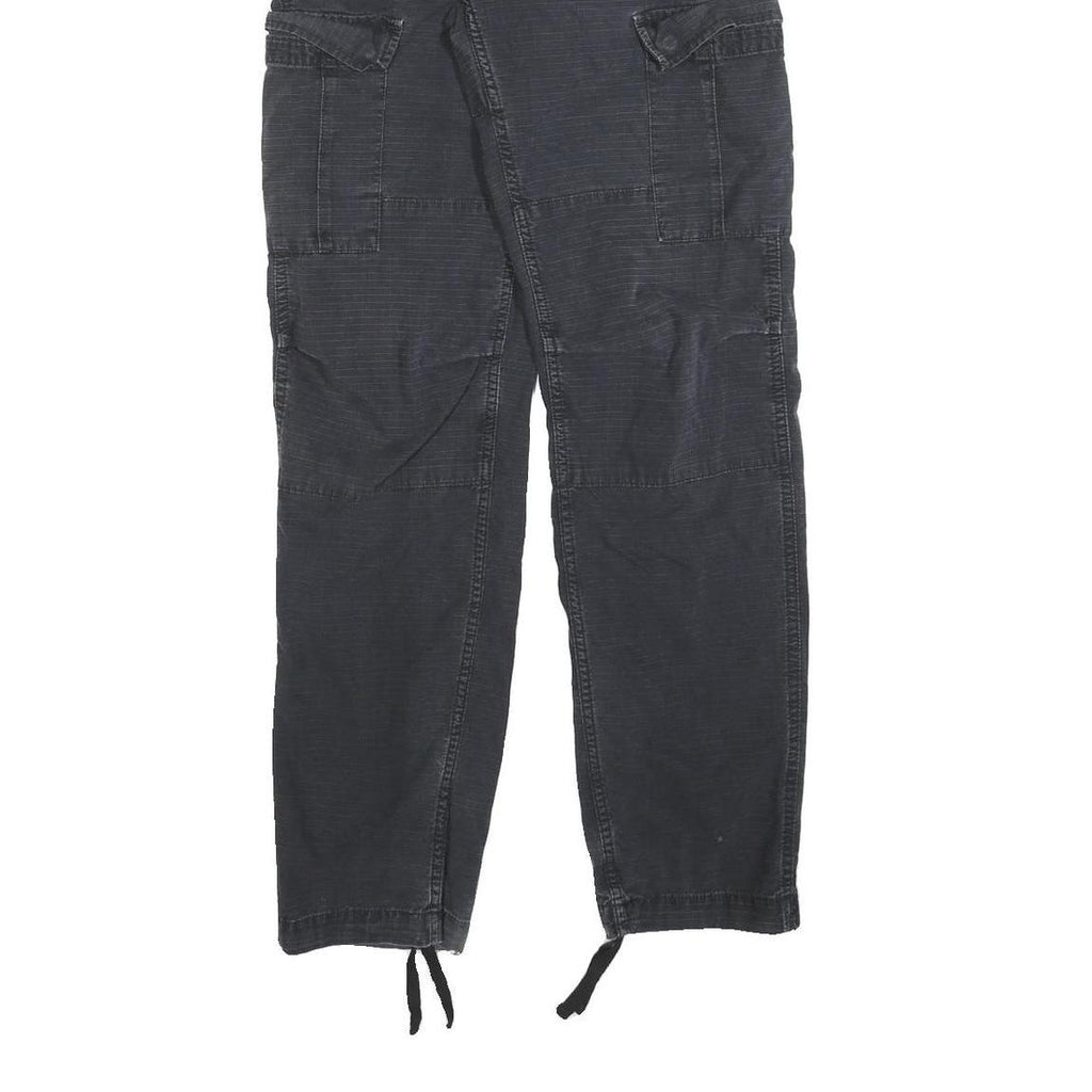 CARHARTT Mens Regular Fit Black Cotton Blend Cargo Trousers W30 L32 Workwear