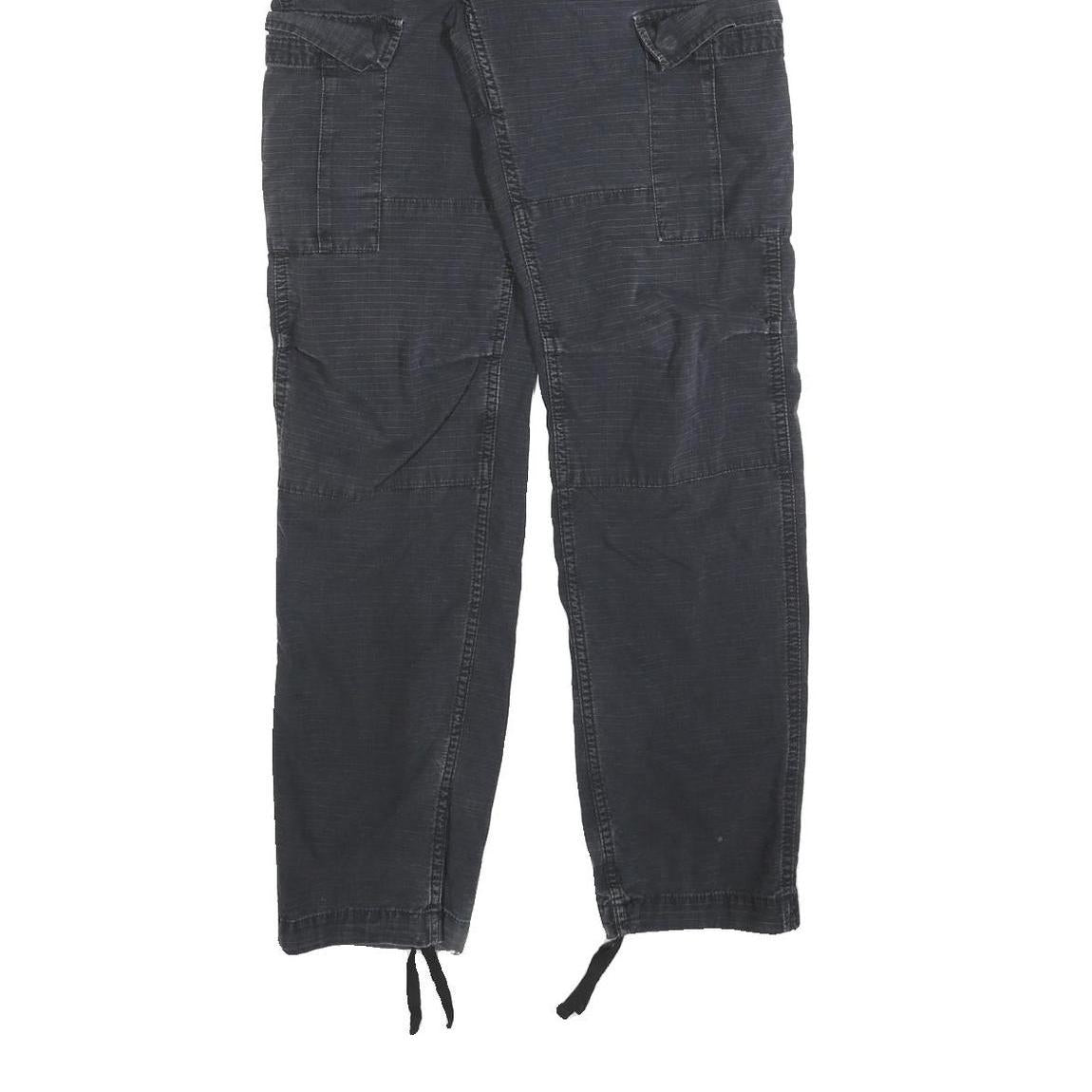 CARHARTT Mens Regular Fit Black Cotton Blend Cargo Trousers W30 L32 Workwear