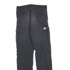 CARHARTT Mens Regular Fit Black Cotton Blend Cargo Trousers W30 L32 Workwear